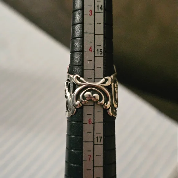 14k gold & 925 sterling spider web ring - Picture 10 of 10